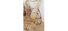 Fauteuil rotin vintage avec de la récup années 50/60