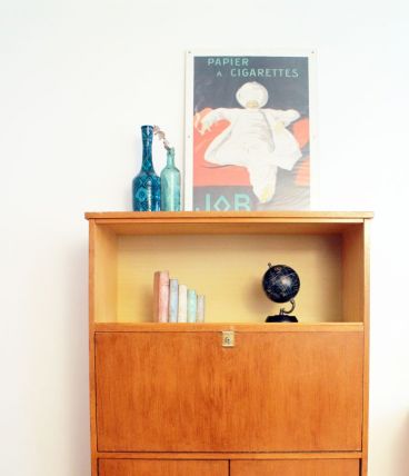 Secrétaire bureau vintage scandinave pieds compas