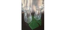 lot 2 vases à jacinthes verre blanc- Art déco
