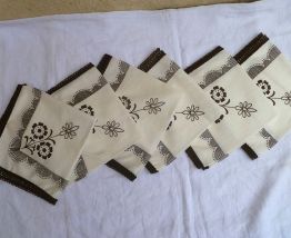 lot de 6 serviettes de table ,vintage