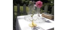 VASE avec pied marron Forme verre VINTAGE