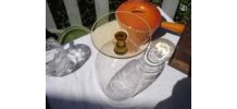 VASE avec pied marron Forme verre VINTAGE