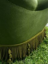 Banquette crapaud ancienne vert olive
