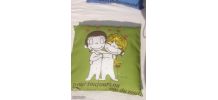 Coussin à message d'amour VINTAGE signé KIM 