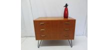 Commode teck vintage pieds épingles