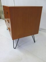 Commode teck vintage pieds épingles