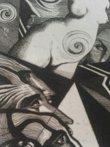 Gravure originale signée - EUREKA d'Edgar POE