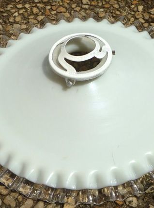 suspension , abat jour en opaline  ancien