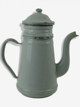 Cafetière tole émaillée blanche