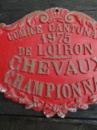 PLAQUE COMICE AGRICOLE 1975 CHEVAUX LOIRON CHAMPIONNAT