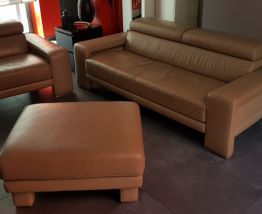Ensemble Canapé, Fauteuil et Pouf