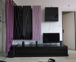 Modules verticaux Design Wave laque Noir et Parme