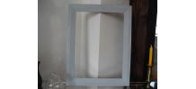 Ancien Cadre en Bois patiné gris Shabby