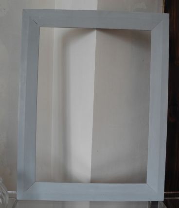 Ancien Cadre en Bois patiné gris Shabby