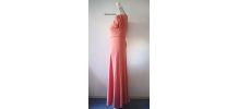 Robe longue hippie rose saumon manches ballons vintage 70's