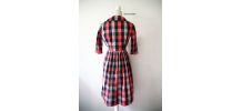 Robe à carreaux cousue main vintage 40's 50's