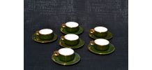 Tasses à café bistrot anciennes - vendues par 6