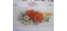 Grand plat à four ovale Arcopal vintage 70 Décor Coquelicots
