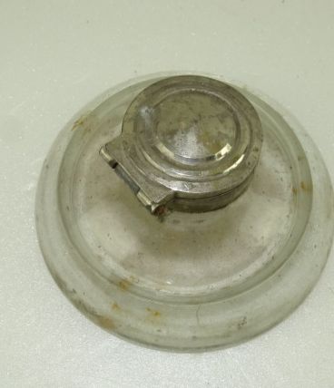 encrier verre blanc ancien
