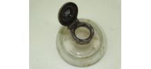 encrier verre blanc ancien