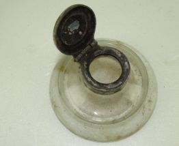 encrier verre blanc ancien
