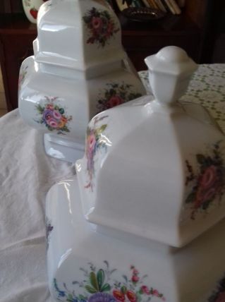  DEUX VASE SPORCELAINE DE BAVIERE