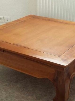 Table basse carrée opium teck massif