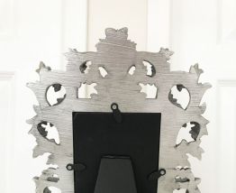 Cadre photo argenté sculpté