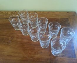 Lot de 10 moyens verres Vintage
