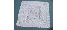 plaid , couverture au crochet ancien ,vintage