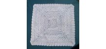 plaid , couverture au crochet ancien ,vintage