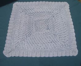 plaid , couverture au crochet ancien ,vintage