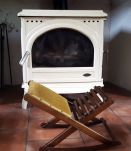 Ancien repose pied à bascule Velour moutarde
