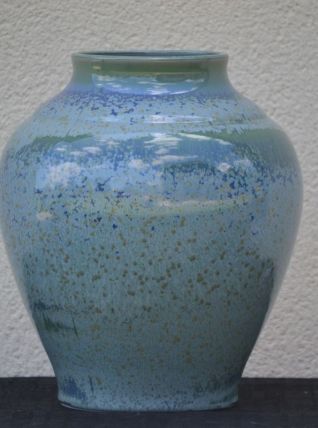 Vase boule en porcelaine Jaune de chrome modèle Nymphéa