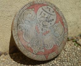 boite  ronde  en  bois  ancienne , vintage