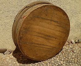boite  ronde  en  bois  ancienne , vintage