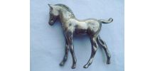 statue de cheval en métal  argenté
