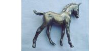statue de cheval en métal  argenté