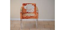 6 Fauteuils tissu fleurs design années 80 - Sancal