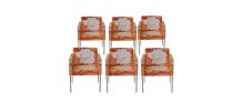 6 Fauteuils tissu fleurs design années 80 - Sancal