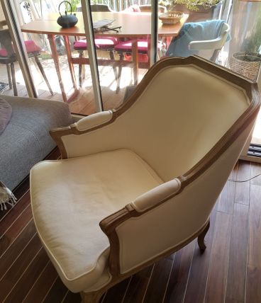 fauteuil bergère moderne blanc cassé