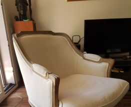 fauteuil bergère moderne blanc cassé