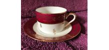 TASSE PORCELAINE LIMOGES NEUVE BLANC BORDEAUX DOREE 