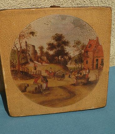 image sur bois ,  ancien , vintage