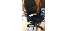 fauteuil de bureau en cuir bleu