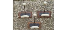 lot de 3 pateres bois , céramique