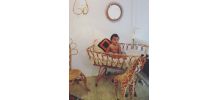 Lit bébé en rotin vintage