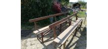 Bancs de ferme à dossier (Paire)