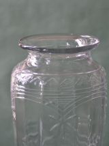 Grand vase en verre à décor floral