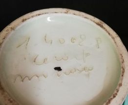 Vase boule en faïence de Monaco Cerart signé et numéroté